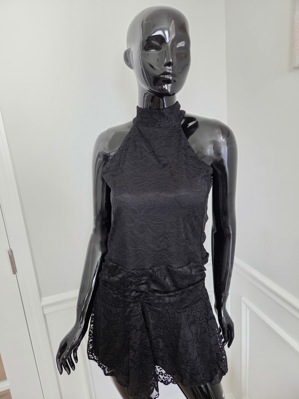 Boohoo Halter Neck Lace Dress
